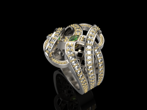 Louis Vuitton High Jewelry Cocktail Ring 3dm stl renders details 3D model  3D printable