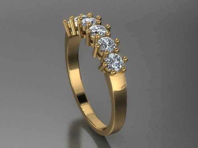 six stone diamond ring 3D Model .c4d .max .obj .3ds .fbx .stl .blend 