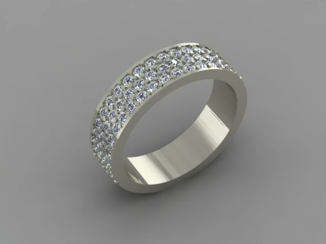 ring with 69 diamonds 3D Model .c4d .max .obj .3ds .fbx .stl .blend