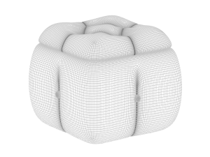 Rectangular leather pouffe 3D Model