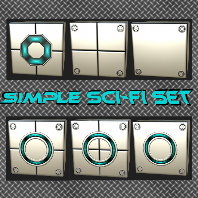 simple sci-fi set CG टेक्स्चर्स .c4d .max .obj .3ds .fbx .stl .blend 
