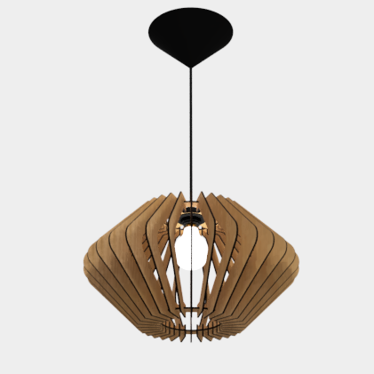 Wooden Hanging Lamp Pendant Light Laser Cutting Template DXF File 