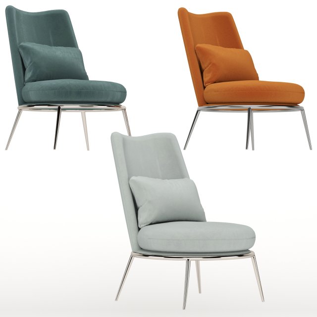 aurora armchair cantori 3D Model .c4d .max .obj .3ds .fbx .stl .blend 