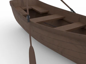 wooden rowing boat 3D Model