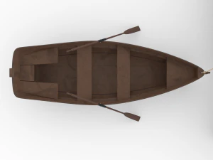 wooden rowing boat 3D Model