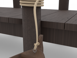 wooden rowing boat Model 3D
