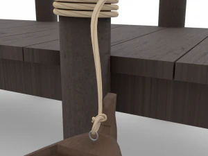 wooden rowing boat 3D Model
