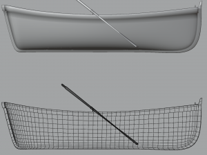 wooden rowing boat Model 3D