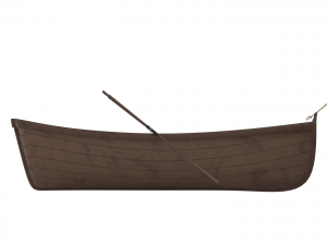 wooden rowing boat Model 3D