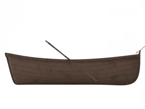 wooden rowing boat 3D Model