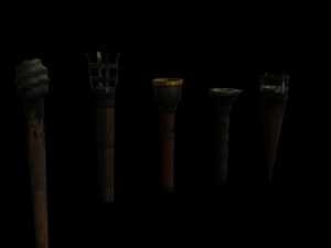 animated fire torches with looping animation Model 3D