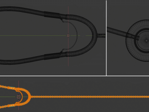 medical stethoscope rigged 3D 모델