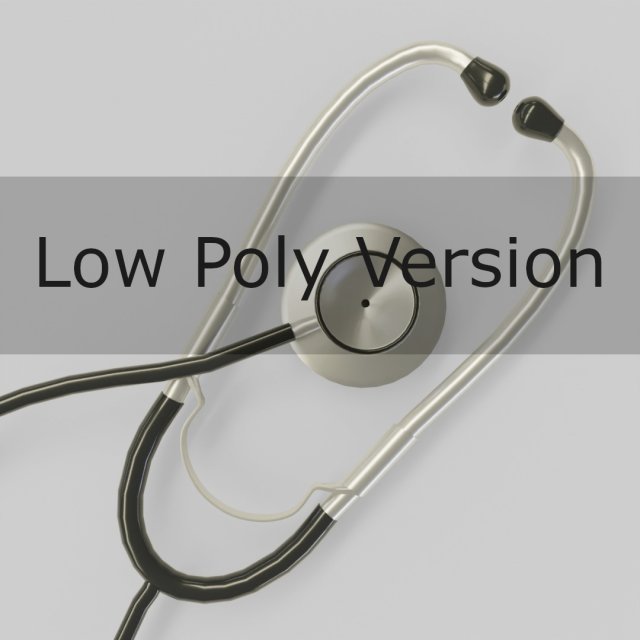 medical stethoscope rigged lowpoly version 3D 模型 .c4d .max .obj .3ds .fbx .stl .blend 