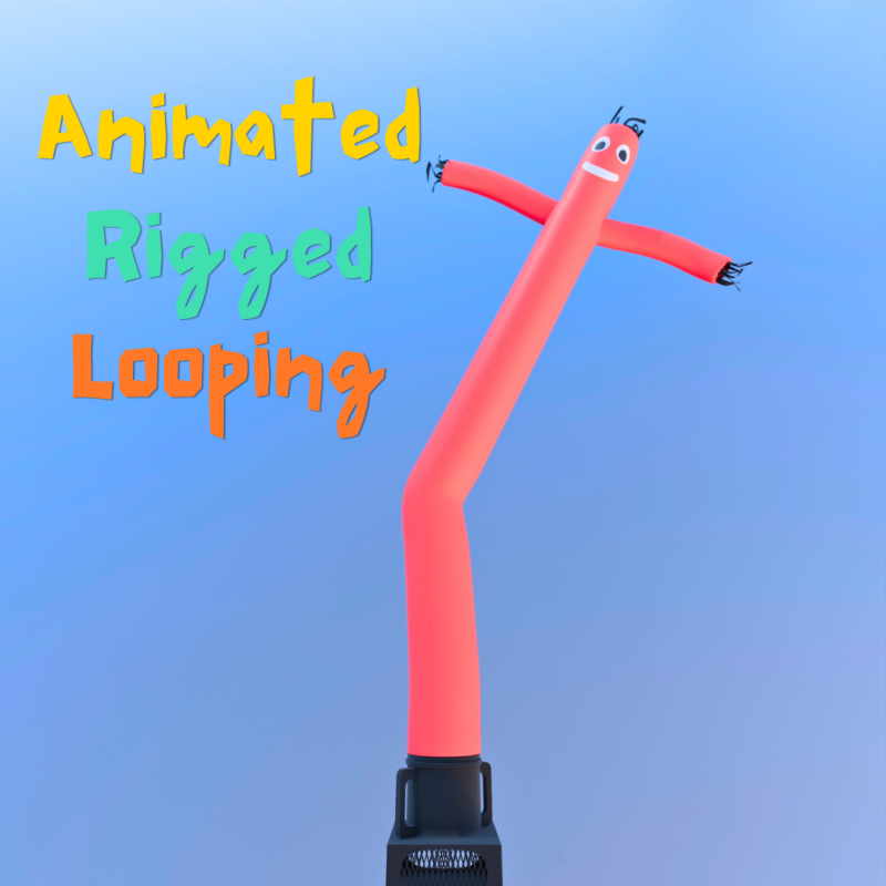 Tall Tube Man Looping Animated Rigged 3D Model .c4d .max .obj .3ds .fbx .stl .blend 