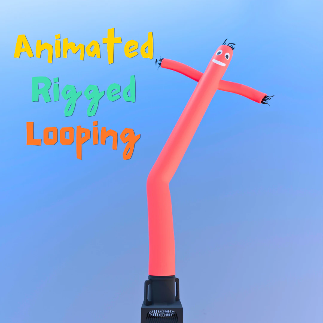 Tall Tube Man Looping Animated Rigged 3D Model .c4d .max .obj .3ds .fbx .stl .blend 