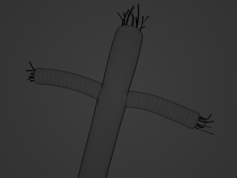 Tall Tube Man Looping Animated Rigged 3D Model