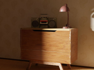 set rdio table lamp low-poly Modelo 3D