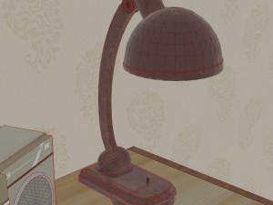 set rdio table lamp low-poly Modelo 3D