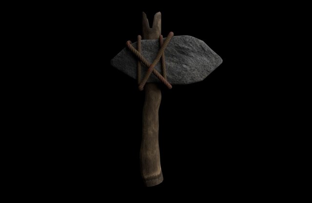 stone hatchet tier 1 Modello 3D .c4d .max .obj .3ds .fbx .stl .blend 