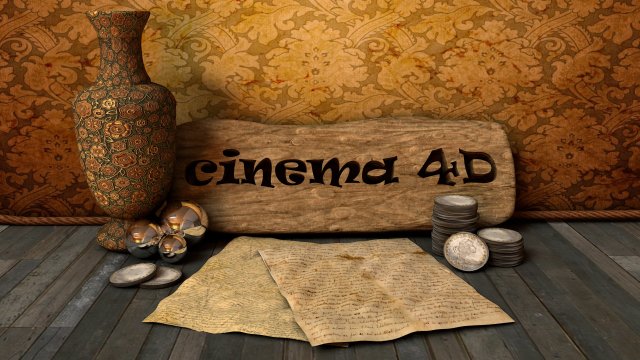 table with objects 3D-Modell .c4d .max .obj .3ds .fbx .stl .blend 