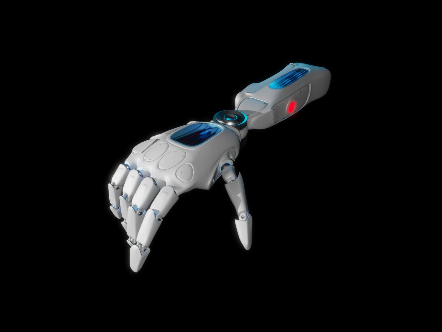 robotic sci-fi hand anatomy 3D Model .c4d .max .obj .3ds .fbx .stl .blend