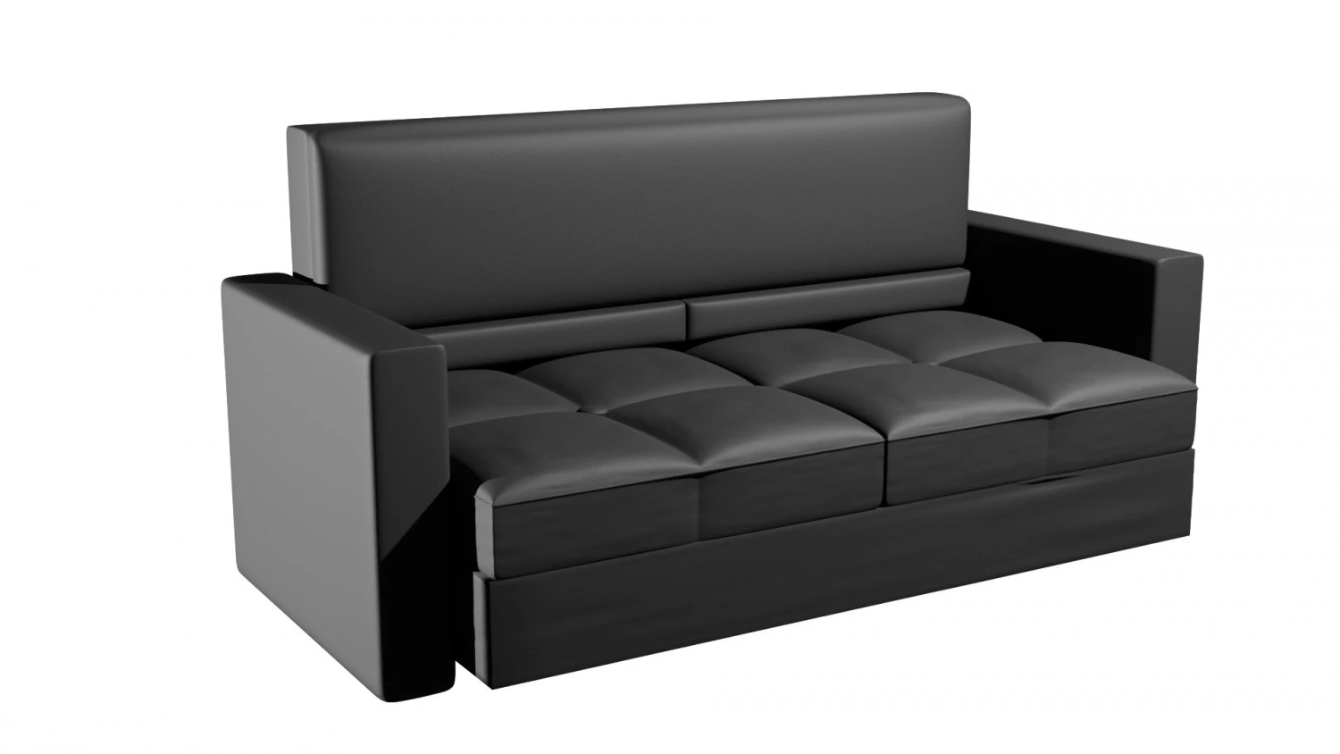 black leather office sofa 3D Model .c4d .max .obj .3ds .fbx .stl .blend 