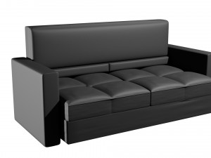 black leather office sofa 3D 模型
