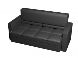 black leather office sofa 3D 모델