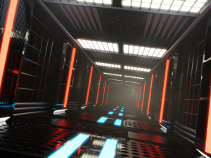 sci-fi tunnel for blender with textures and materials 3D 模型
