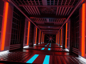 sci-fi tunnel for blender with textures and materials 3D Model