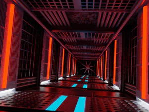 sci-fi tunnel for blender with textures and materials 3D Model