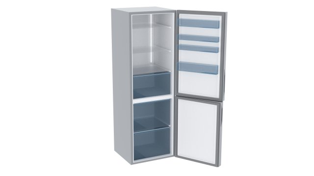 refrigerator and freezer 2 doors 3Dモデル .c4d .max .obj .3ds .fbx .stl .blend 