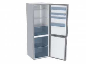 refrigerator and freezer 2 doors 3D मॉडल