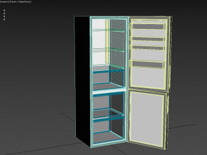 refrigerator and freezer 2 doors 3Dモデル