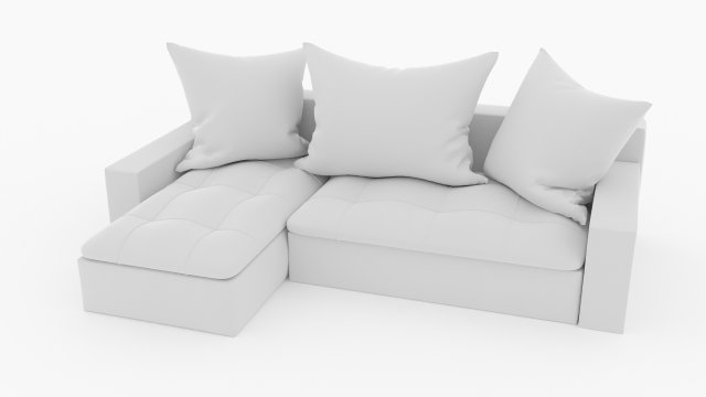 stylish comfortable white leather sofa 3D Model .c4d .max .obj .3ds .fbx .stl .blend 