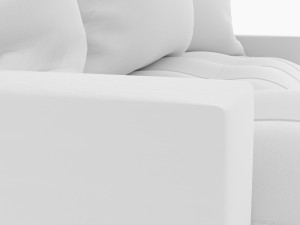 stylish comfortable white leather sofa 3D Model