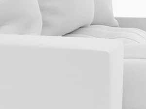 stylish comfortable white leather sofa 3D Model