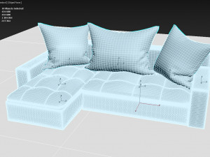 stylish comfortable white leather sofa 3D Model