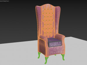 chesterfield premium armchair 3D Model