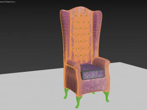 chesterfield premium armchair 3D Model