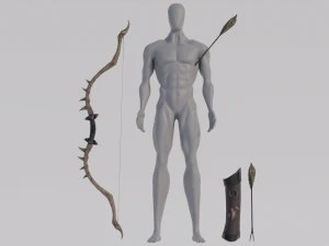 Dragon Bone Bow from Skyrim 3D Model