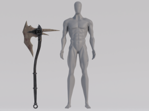 Dragon Bone Two Handed Ax from Skyrim 3D Модель