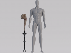 Dragon Bone Two Handed Mace from Skyrim 3D Model