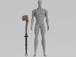 Dragon Bone Two Handed Mace from Skyrim 3D Model