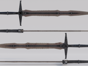 Dragon Bone Two Handed Sword from Skyrim Modelo 3D
