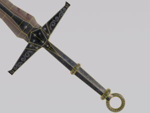 Dragon Bone Two Handed Sword from Skyrim Modelo 3D