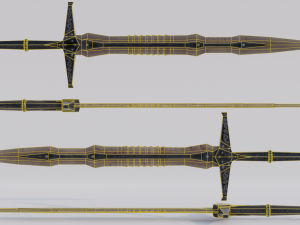 Dragon Bone Two Handed Sword from Skyrim Modelo 3D