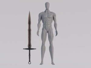 Dragon Bone Two Handed Sword from Skyrim Modelo 3D