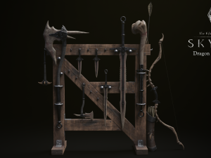 Dragon Bone Weapon Set from Skyrim 3D Model