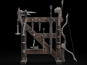 Dragon Bone Weapon Set from Skyrim 3D Model